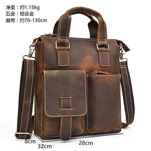 FENXIXI 1 Piece Retro Men's Casual Handbag One Shoulder Diagonal Bag Business Travel Briefcase (Color : A, Size : 8 * 32 * 28cm)