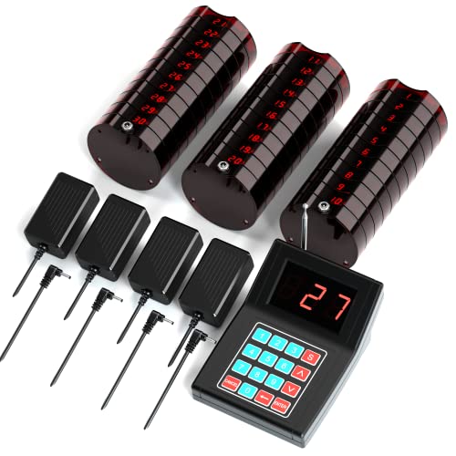 Bulipu Wireless Paging Queuing System with 30 Coaster Pagers for Restaurants