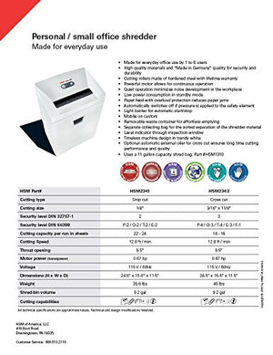 HSM Pure 420c Cross-Cut Shredder - 16-Sheet Capacity - 9.2-Gallon Bin