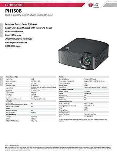 LG PH150B 720p Wireless LCOS Projector