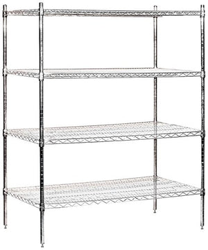 Salsbury Industries Stationary Wire Shelving Unit, 48-Inch Wide by 63-Inch High by 24-Inch Deep, Chrome