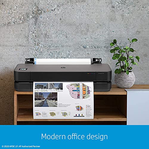 Hewlett Packard DesignJet T250 Large Format Compact Wireless Plotter Printer - 24", with Mobile Printing (5HB06A) + Cleaning Kit