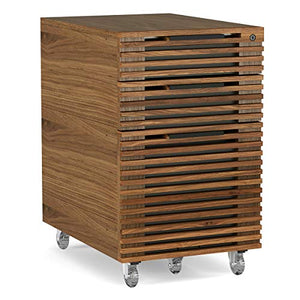 BDI Furniture Corridor Office 6507 3-Drawer Mobile File Pedestal, Natural Walnut