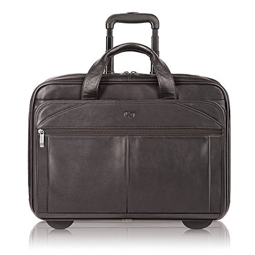 Solo New York Walker Leather Rolling Laptop Bag, Espresso
