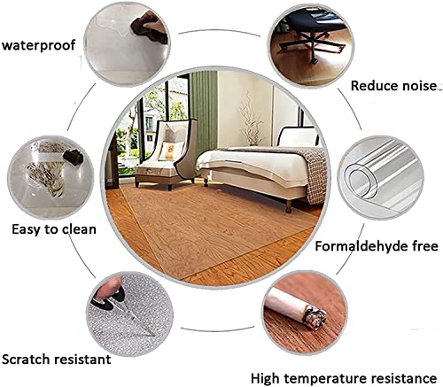 ZHOUHONG Hard-Floor Chair Mat for Hardwood Floor - Clear Vinyl Non Slip Protector