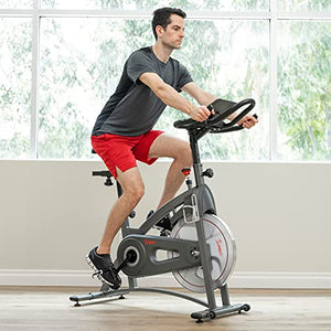 Sunny Health & Fitness Magnetic Belt Drive Indoor Cycling Bike - SF-B1877, silver