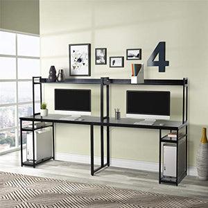 Two Person Computer Desk with Storage and Shelf, 94 Inches Space Saving Double Computer Workstation Desk for Home Office - Black