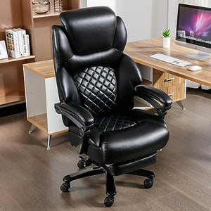 Blue Whale Big and Tall Office Chair 500lbs with Adjustable Lumbar Support, Footrest, and Headrest