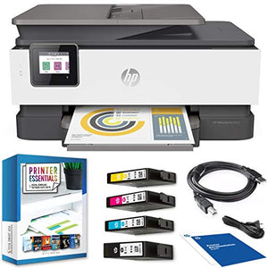 HP OfficeJet Pro 8025 All-in-One Wireless Smart Printer for Home & Office with Alexa 1KR57A Print, Scan, Copy, Fax, Mobile Functions Bundle with DGE USB Cable + Small Business Productivity Software