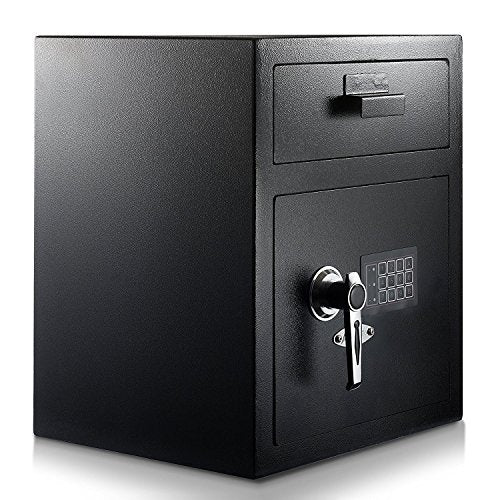 AdirOffice Digital Depository Safe - Front Loading - Digital Keypad Lock - Lockout Mode (Black)
