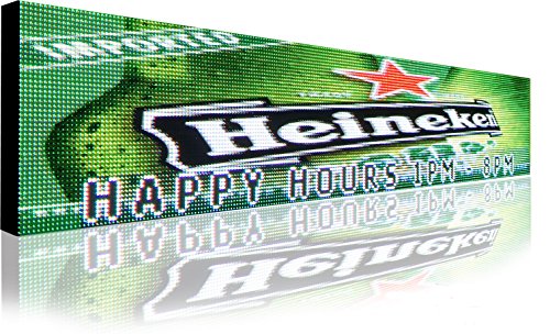 Digital Billboard 25" x 88" Open Shop Sign WiFi Connectivity Text Logo Full Color 10MM Pitch Programmable Led Board