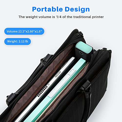 Phomemo M08F Portable Printer, 2022 Upgrade Lightweight and Compact Mobile Printer, Wireless Printer for Travel + 200 Sheets 8.26"x11.69" A4 Quick Drying Thermal Paper, Compatible with Phone & Laptop