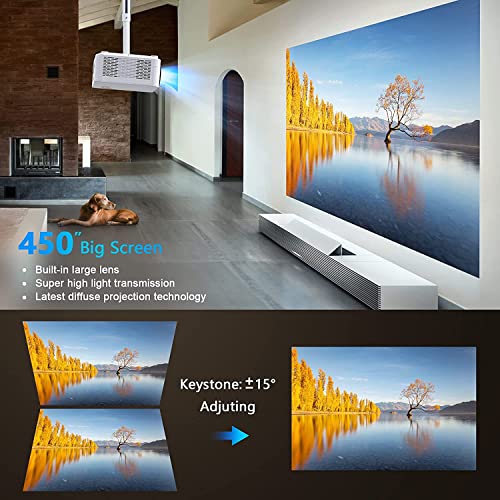 Dxyiitoo WiFi Bluetooth Native 1080P Projector, 20000LM 450" Display, 4K Support for Home Theater & Business