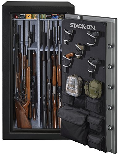 Stack-On TD-40-SB-C-S Total Defense 36-40 Gun Safe with Combination Lock, Matte Black/Silver