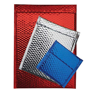 Aviditi Metallic Self-Seal Bubble Mailers, 9" x 11 1/2", Red, Pack of 100, Grab Attention When Mailing and Shipping.