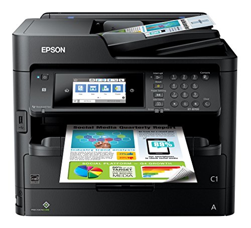 Epson Workforce Pro ET-8700 EcoTank Wireless Color All-in-One Supertank Printer with Scanner, Copier, Fax and Ethernet