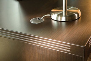 UTM Furniture 5pc Modern Contemporary U Shape Glass Reception Desk Set, RO-ABD-R12