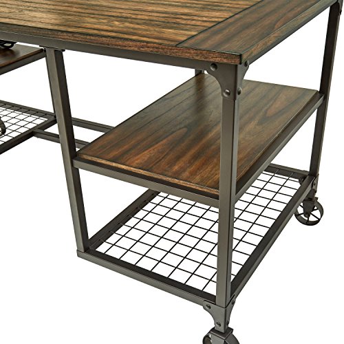 Stone & Beam Elias Industrial Metal Office Computer Desk, 60"W, Brown/Black