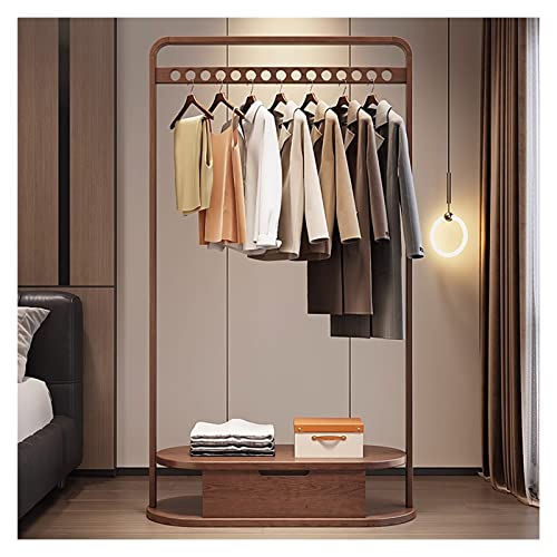BinOxy Freestanding Wooden Coat Rack - 80cm Vertical Hanging Clothes Stand