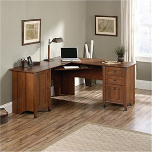Bowery Hill L-Shaped Computer Desk in Washington Cherry