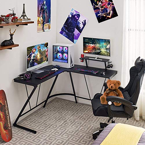 Mr IRONSTONE Electric Height Adjustable Desk 53.5" Standing Desk Sit to Stand Home Office Computer Desk & L-Shaped Gaming Desk 50.8" Computer Corner Game Desk, Home Office Writing Workstation