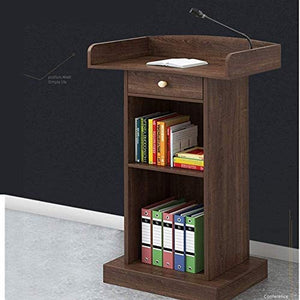 None Podium with Storage Standing Lectern Tabletop Hosting Reception (Coffee)