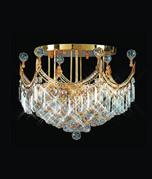 Artistry Lighting Corona Collection Chrome Crystal 9-light Flush Mount Gold Gold