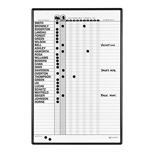 Quartet® Duramax® Porcelain in/Out Board, Aluminum Frame, 36 Lines, Portrait, 36"H x 24"W