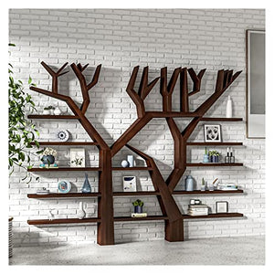 CAMBOS Tree-shaped Industrial Bookshelf Floor-to-ceiling Display Stand (Bruin, 160cm)