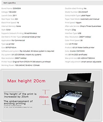 Automatic LED Cylindrical & Flatbed All- in-one UV Inkjet Printer, Multifunctional Industrial Digital Rotary Printer for All Kinds of Cylindrical Bottles & Tubes. (A3+)