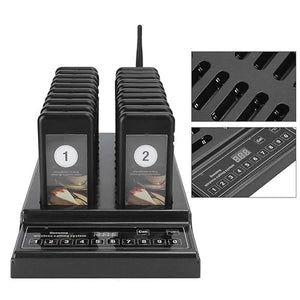 inBEKEA Restaurant Waiter Service Calling System with 999-Channel 20 Keyboard Pagers