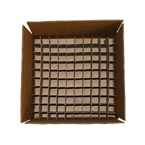 Corrugated Box with 100 Dividers 13.5 x 5 x13.5 (Fits 100-1 oz. Boston Round Bottles) - Bundle of 40