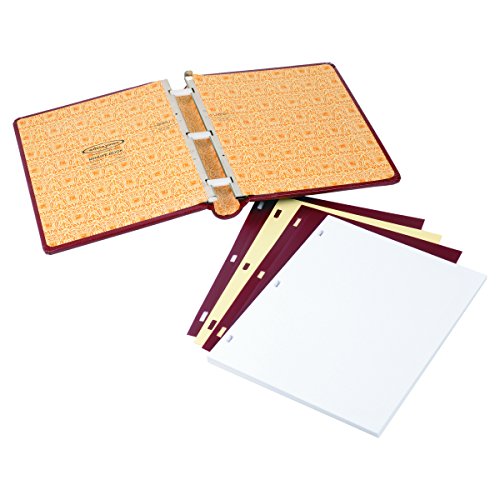 Wilson Jones 0396-11 Looseleaf Minute Book, Red Leather-Like Cover, 125 Pages, 8 1/2 x 11 Inches