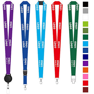 100 Pack Custom Lanyards Customized Neck Strap Print Your Name Text Logo Image Slogan for Office Company School Event