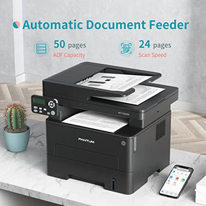 PAMTUM M7102DW All in One Laser Printer Scanner Copier, Multifunction Black and White Monochrome Printer with ADF, Auto Two Sided Printing with Toner TL-410H