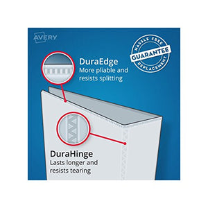 Avery Durable Binder, 1-1/2" One Touch Rings, 400-Sheet Capacity, Label Holder, DuraHinge, Black (08402)