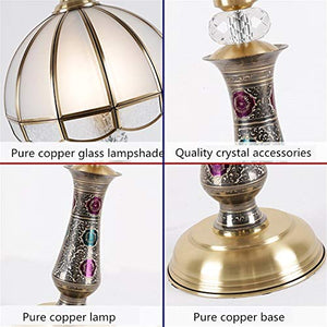All Copper Desk lamp Bedroom Desk lamp,Bedside lamp,American Village Style Living Room Creative Lamps and Lanterns,Eye Care Safe and Durable-A 30x55cm(12x22inch)