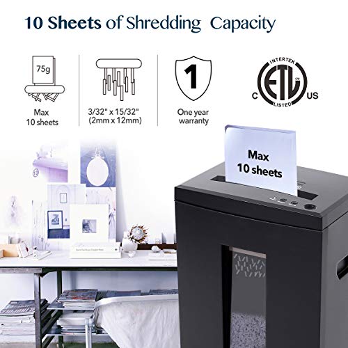 WOLVERINE 10-Sheet Super Micro Cut High Security Shredder for Home Office - SD9112