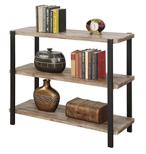 Convenience Concepts Wyoming Collection 3-Tier Console Bookcase, Canyon Red/Black Matte