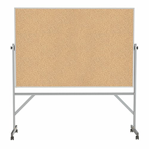 Ghent 4' H x 6' W Aluminum Frame Reversible Natural Cork/Natural Cork