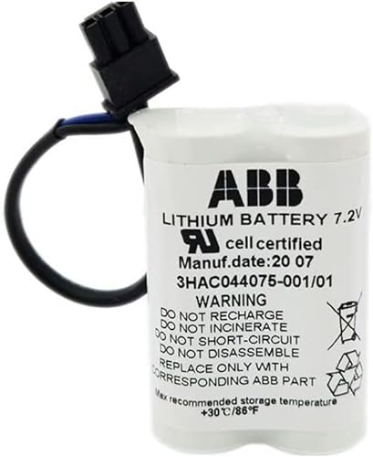 BAOBUTE 20pcs 3600mAh 3HAC044075-001/01 7.2V Lithium Battery for ABB Robot CPU SMB ABBTA521 ABB3HAC16831-1