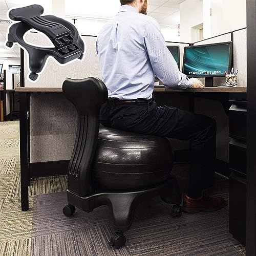 NUNETH Ergonomic Balance Ball Chair Rolling Stool with Brakeable Wheels