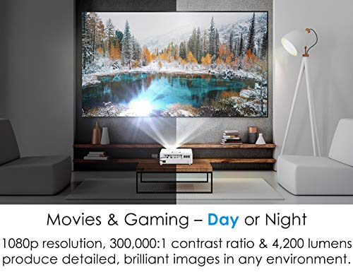 Optoma Short Throw Laser Home Theater Projector | 4K HDR Input | 30,000hr Lamp-Free Operation | 4,200 Lumens | Day/Night Viewing