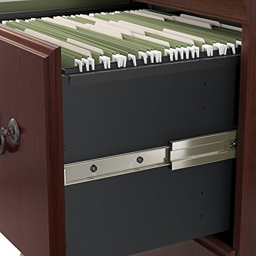 Bush Furniture Birmingham Lateral File Cabinet with Hutch in Harvest Cherry