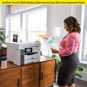 Epson EcoTank Pro ET-16650 Wireless Wide-Format Color All-in-One Printer (Renewed)