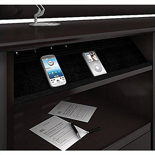 Scranton & Co 60" L Shaped Computer Desk in Espresso Oak