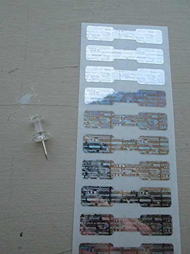 10000 Silver Hologram Dogbone Tamper Evident High Security Labels Stickers (1.75 Inch X .35 Inch)