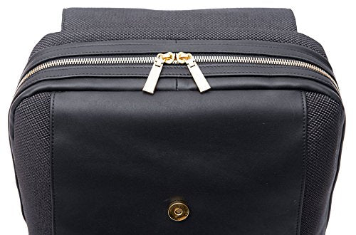 P.MAI Premium Valletta Leather Laptop Backpack for Women with Wristlet I 15-Inch Executive Laptop and Notebook Computer Backpack I Ideal for Business, Travel, Work I Incl. Commuter Purse - Black