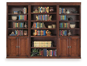Martin Furniture Huntington Oxford 84" Open Bookcase, Burnish Finish, Fully Assembled