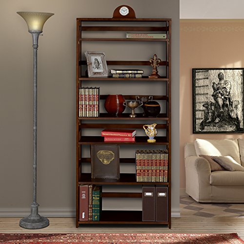 Regency Flip Flop 67-inch High Folding Bookcase- Mocha Walnut